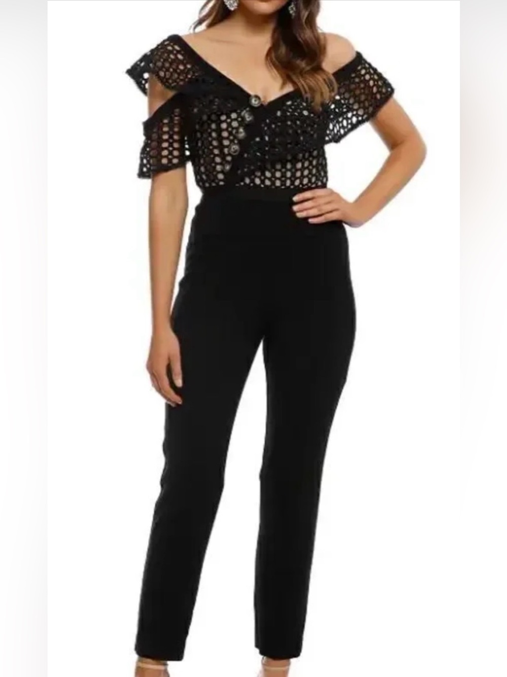 Self-Portrait NWT lace frill jumpsuit. Size 10
